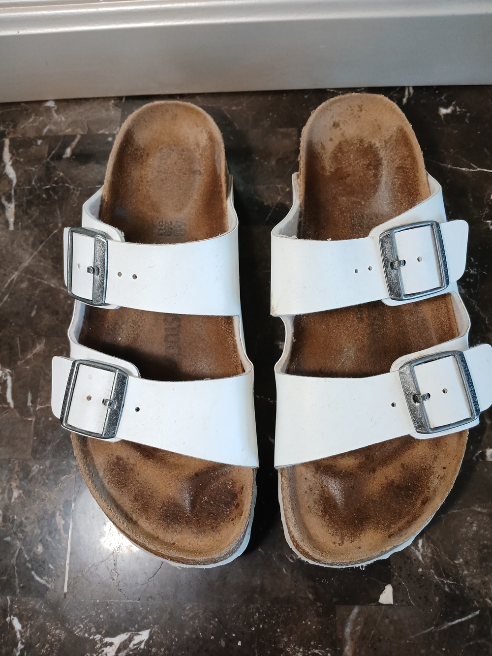Birkenstock White Two-Strap Buckle Women’s Sandals